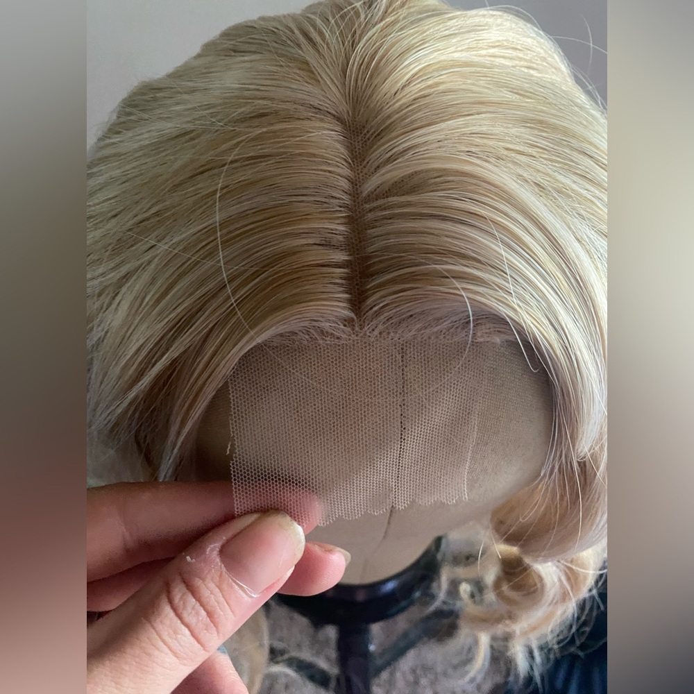 Synthetic Mixed Blonde Lace Tab Wavy Wig - Picture 14 of 14